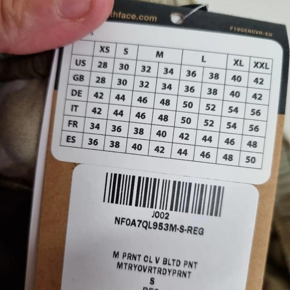 The North Face Khaki/camo/tiedye track bottoms sz small BNWT - Picture 5 of 6